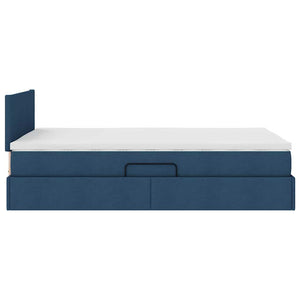 Bett mit Stauraum, LED & Matratze Blau 120x190 cm