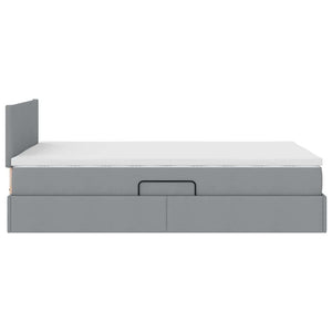 Bett mit Stauraum & LED Hellgrau 120x200 cm