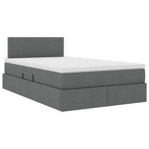 Bett mit Stauraum und LED Dunkelgrau 120x200 cm