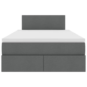 Bett mit Stauraum und LED Dunkelgrau 120x200 cm