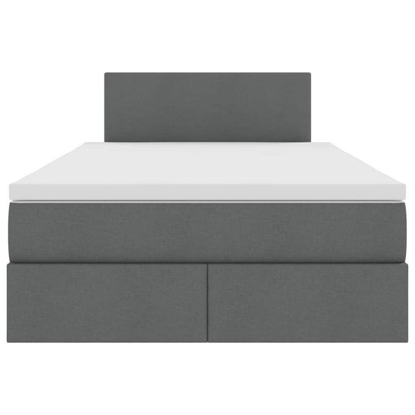 Bett mit Stauraum und LED Dunkelgrau 120x200 cm