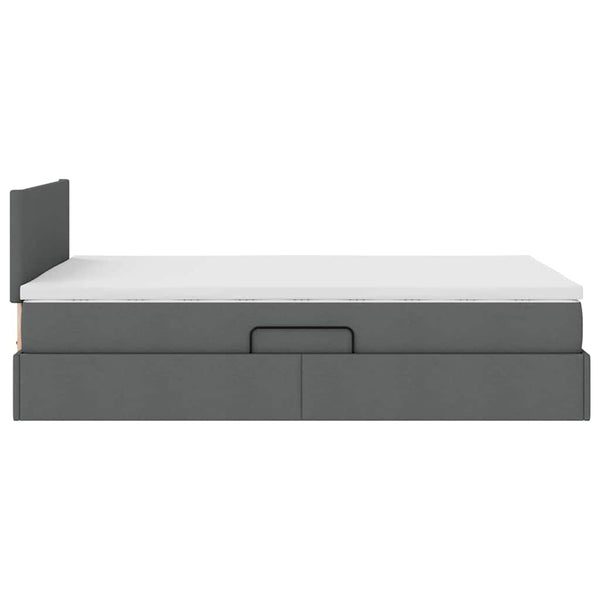 Bett mit Stauraum und LED Dunkelgrau 120x200 cm