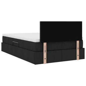 Bett mit Stauraum und LED Schwarz 120x200 cm
