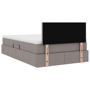 Bett mit Stauraum & LED Taupe 120x200 cm