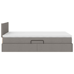 Bett mit Stauraum & LED Taupe 120x200 cm
