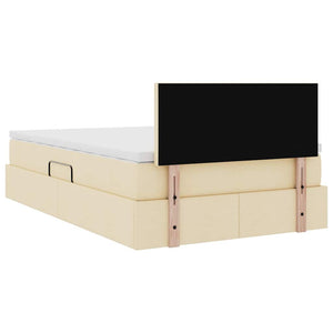 Stauraumbett mit LED und Matratze Creme 120x200 cm