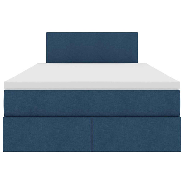 Bett mit Stauraum, LED & Matratze Blau 120x200 cm