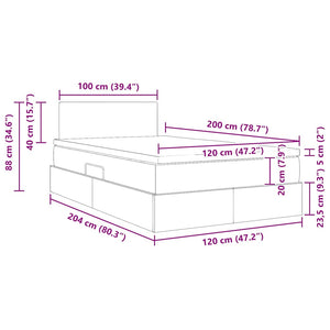 Bett mit Stauraum, LED & Matratze Blau 120x200 cm