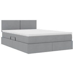 vidaXL Lit avec rangement et LED Gris clair 140 x 190 cm Tissu
