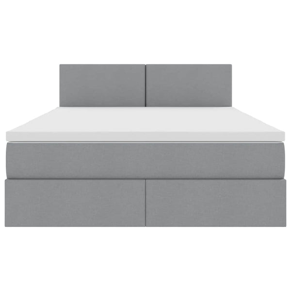 vidaXL Lit avec rangement et LED Gris clair 140 x 190 cm Tissu