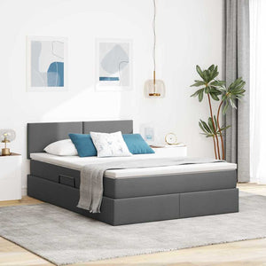 Stauraumbett mit LED Dunkelgrau 140x190 cm