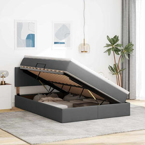 Stauraumbett mit LED Dunkelgrau 140x190 cm