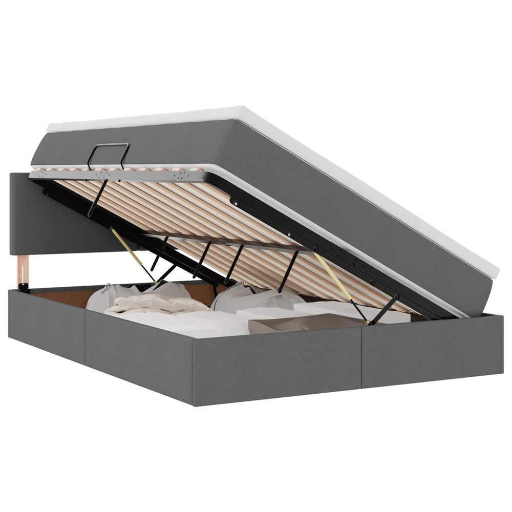 Stauraumbett mit LED Dunkelgrau 140x190 cm