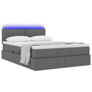 Stauraumbett mit LED Dunkelgrau 140x190 cm