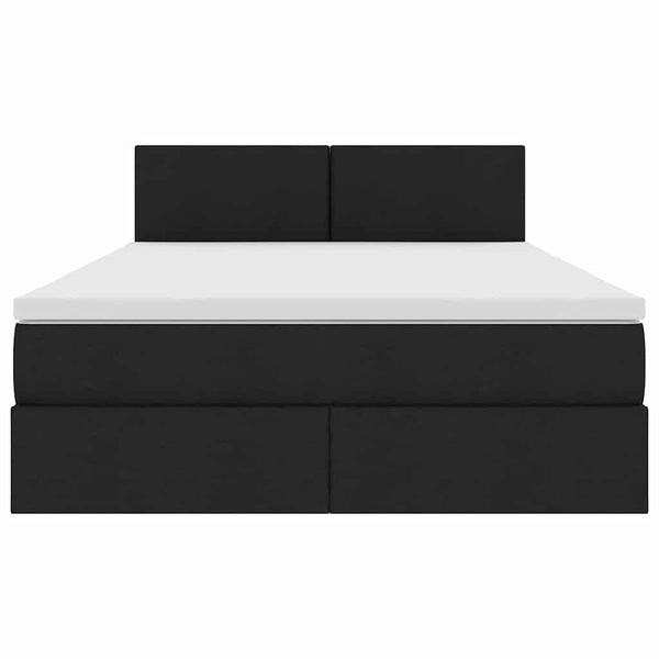 Bett mit Stauraum LED Schwarz 140x190 cm