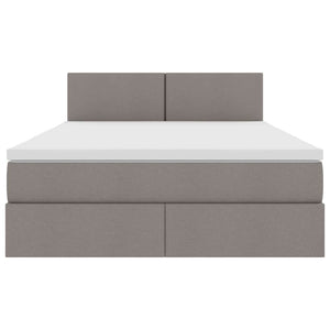 Bett mit Stauraum, LED & Matratze Taupe 140x190 cm