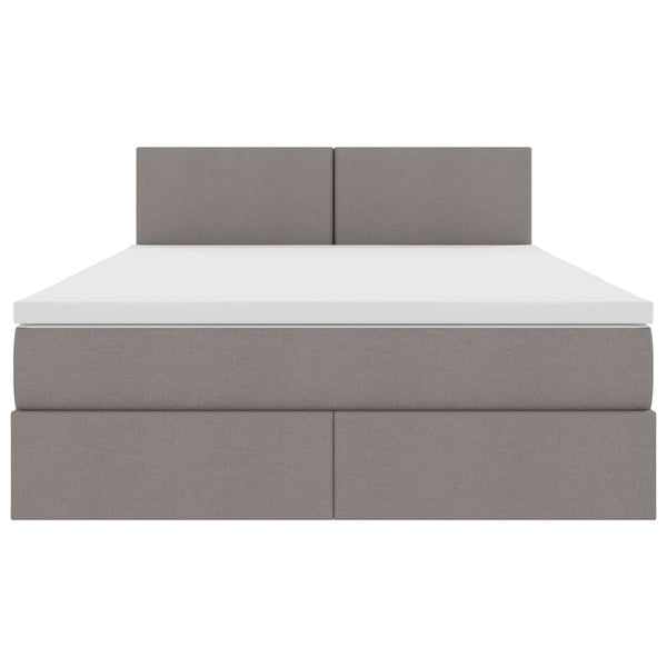 Bett mit Stauraum, LED & Matratze Taupe 140x190 cm