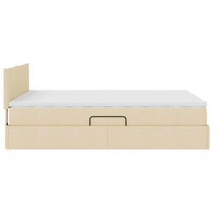 Stauraumbett mit LED & Matratze Creme 140x190 cm