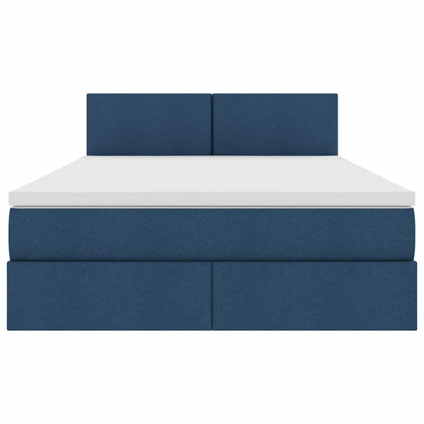 Bett mit Stauraum, LED & Matratze Blau 140x190