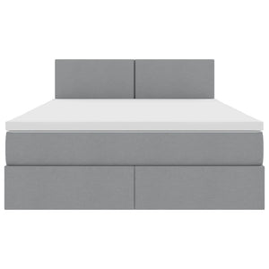 Bett mit Stauraum LED Hellgrau 140x200 cm