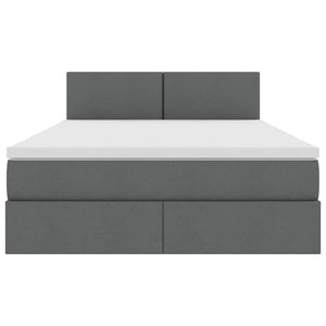 Bett mit Stauraum und LED Dunkelgrau 140x200 cm