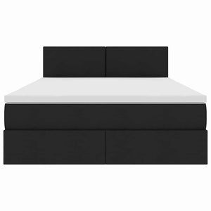 Bett mit Stauraum und LED Schwarz 140x200 cm