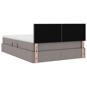 Bett mit Stauraum, LED & Matratze Taupe 140x200 cm