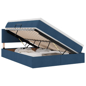 Bett mit Stauraum, LED & Matratze Blau 140x200 cm