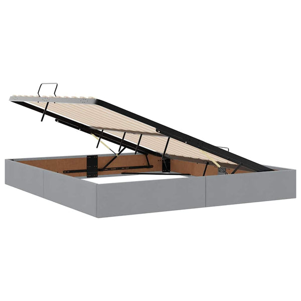 Bett mit Stauraum & LED Hellgrau 160x200 cm