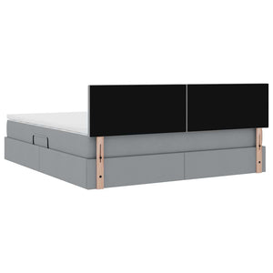 Bett mit Stauraum & LED Hellgrau 160x200 cm