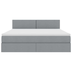 Bett mit Stauraum & LED Hellgrau 160x200 cm