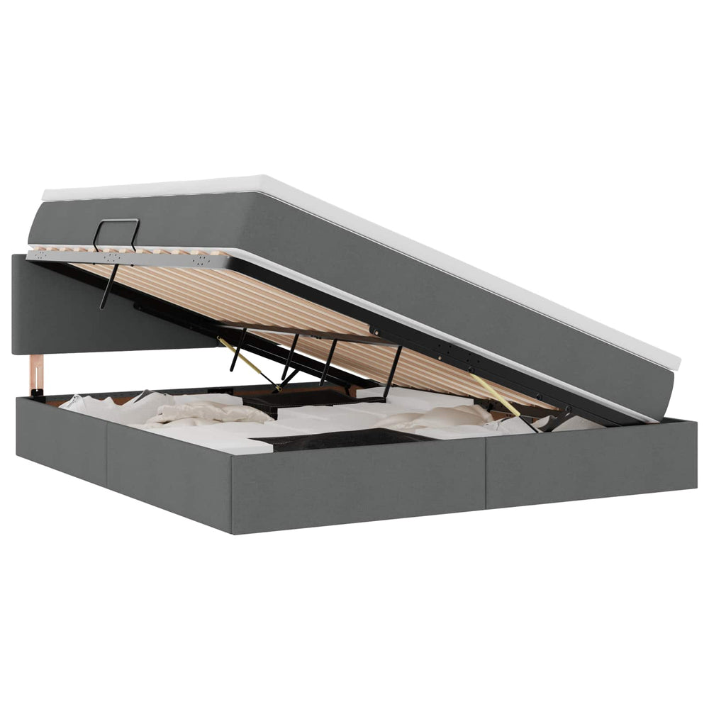 Stauraumbett mit LED Dunkelgrau 160x200 cm