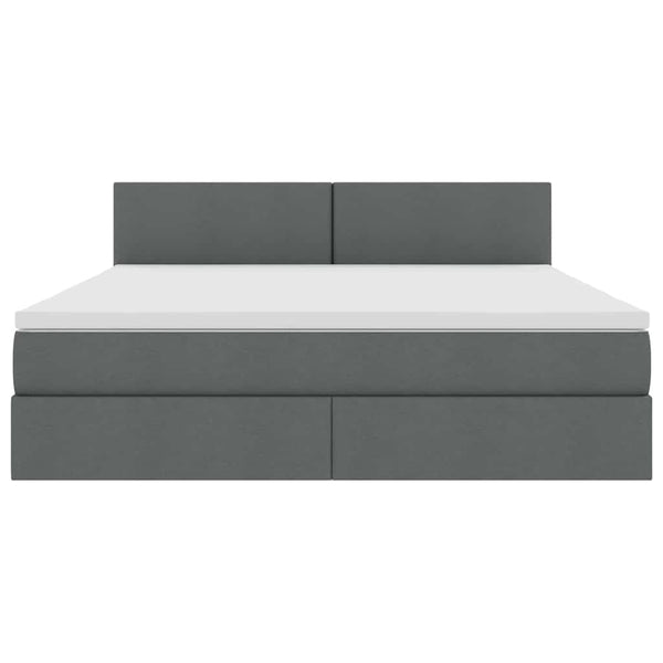 vidaXL Lit avec rangement et LED, gris foncé, 160 x 200 cm, tissu