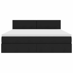 Bett mit Stauraum und LED Schwarz 160x200 cm