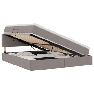 Bett mit Stauraum LED & Matratze Taupe 160x200 cm