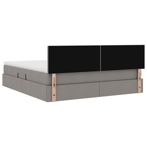 Bett mit Stauraum LED & Matratze Taupe 160x200 cm