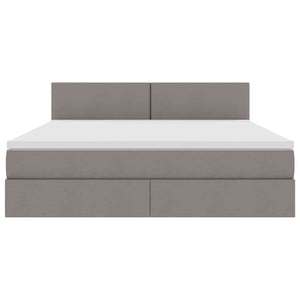 Bett mit Stauraum LED & Matratze Taupe 160x200 cm