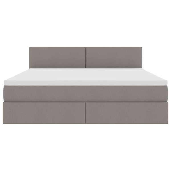 Bett mit Stauraum LED & Matratze Taupe 160x200 cm