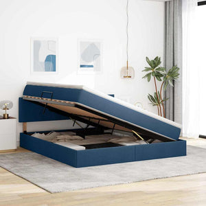 Bett mit Stauraum & LED Blau 160x200 cm