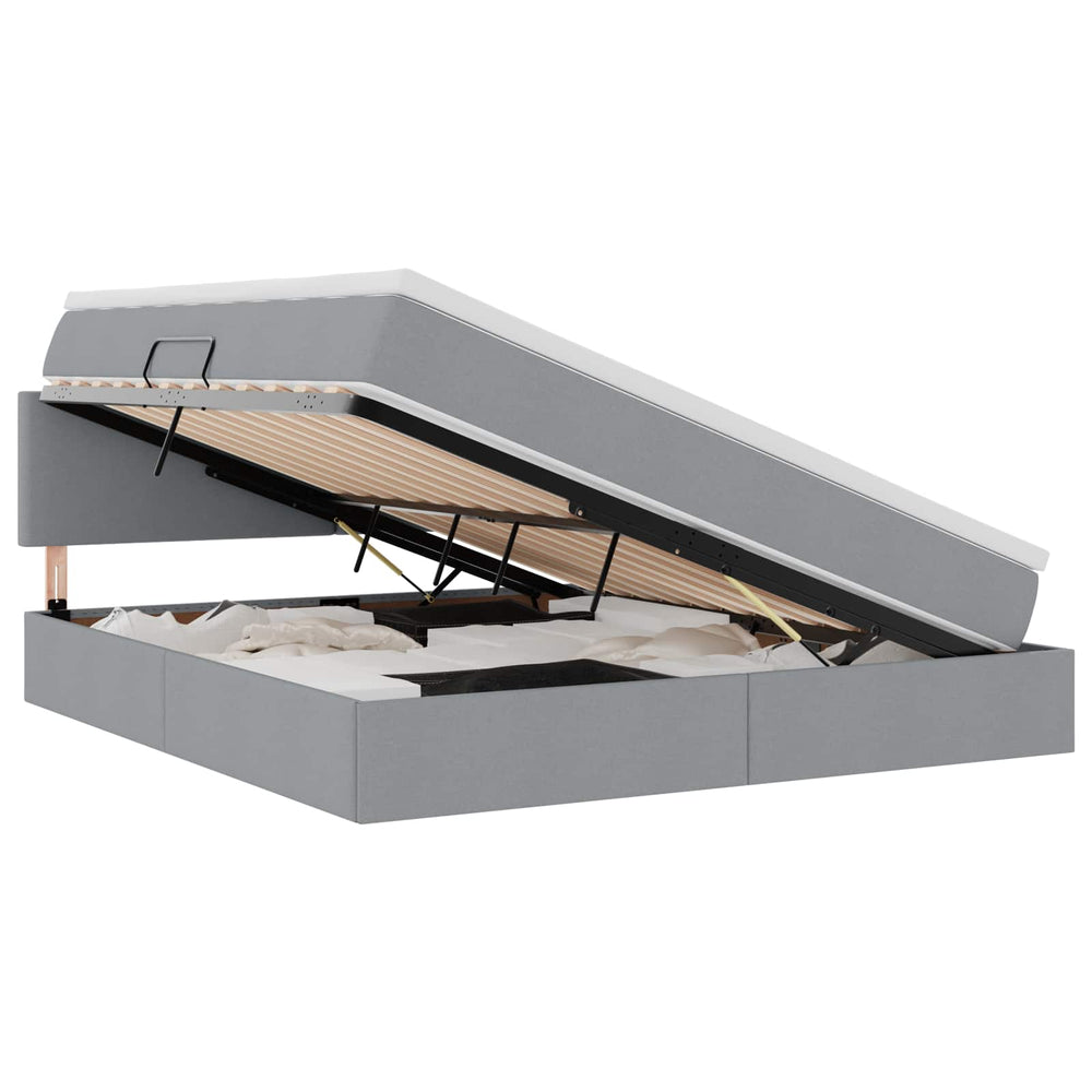 Stauraumbett mit LED Hellgrau 180x200 cm