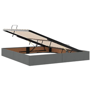 Bett mit Stauraum LED Dunkelgrau 180x200 cm