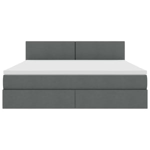 Bett mit Stauraum LED Dunkelgrau 180x200 cm