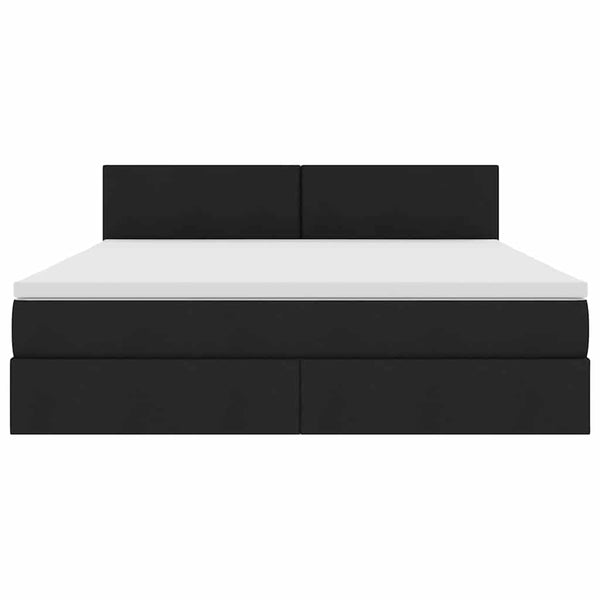 Bett mit Stauraum und LED Schwarz 180x200 cm