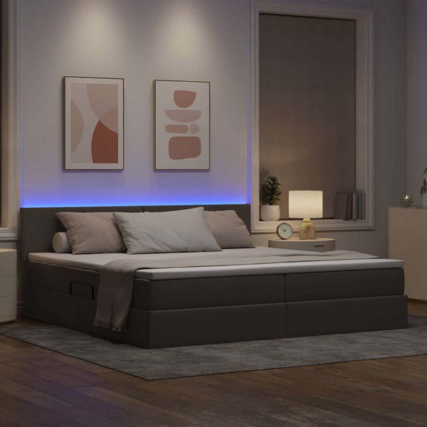 Bett mit Stauraum, LED & Matratze 200x200 cm