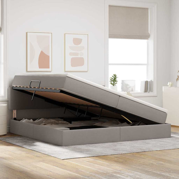 Bett mit Stauraum, LED & Matratze 200x200 cm