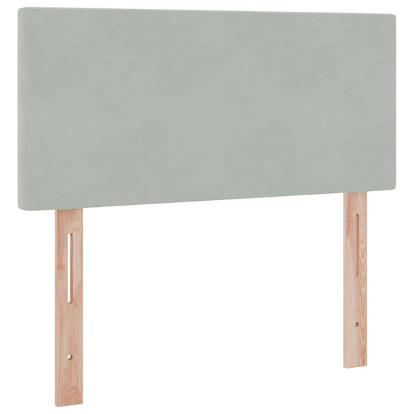 vidaXL Lit avec rangement et LED gris clair 90 x 190 cm velours