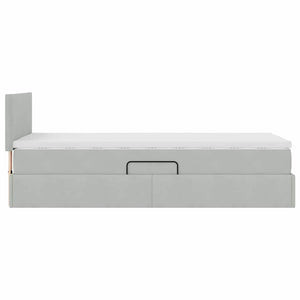 vidaXL Lit avec rangement et LED gris clair 90 x 190 cm velours