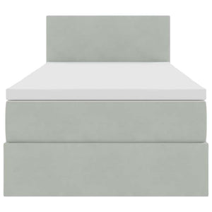 vidaXL Lit avec rangement et LED Gris clair 90 x 200 cm Velours