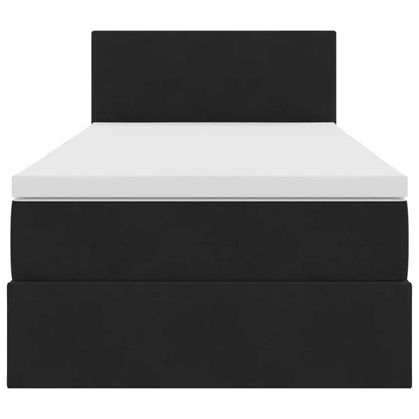 Bett mit Stauraum LED Schwarz 100x200 cm Samt