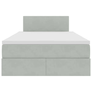 Bett mit Stauraum LED Hellgrau 120x190 cm